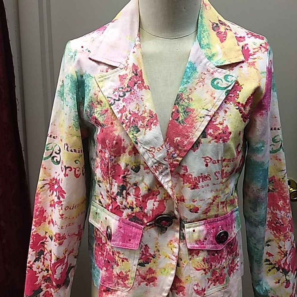 Jacket New Directions 100% Cotton Print Sz L